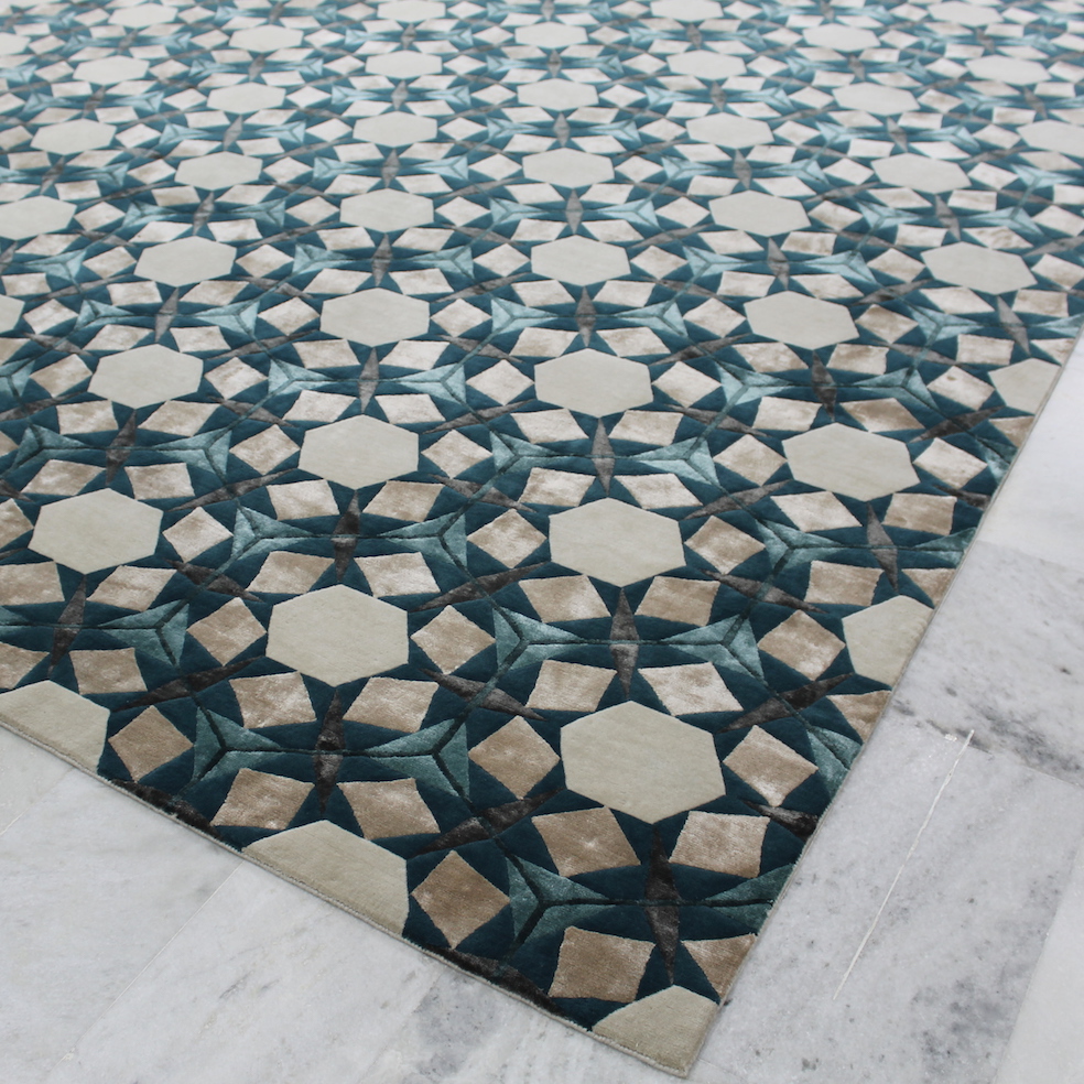 Hexagon custom rug